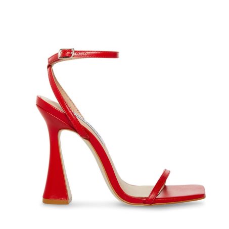 Red Steve Madden Midnight Leather Women's Heels Sandals | PH 891516ID